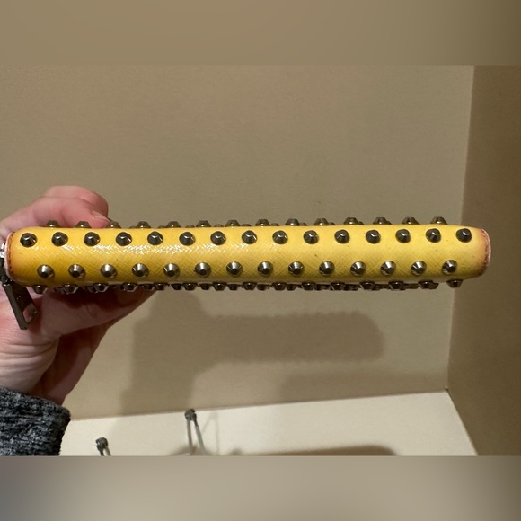Prada Studded Yellow Saffiano Long Zippy Wallet - Picture 10 of 16